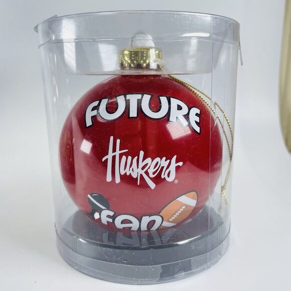 Nebraska Cornhuskers Huskers Future Fan Large 4 inch Glass Ball Ornament Memory - Picture 2 of 6